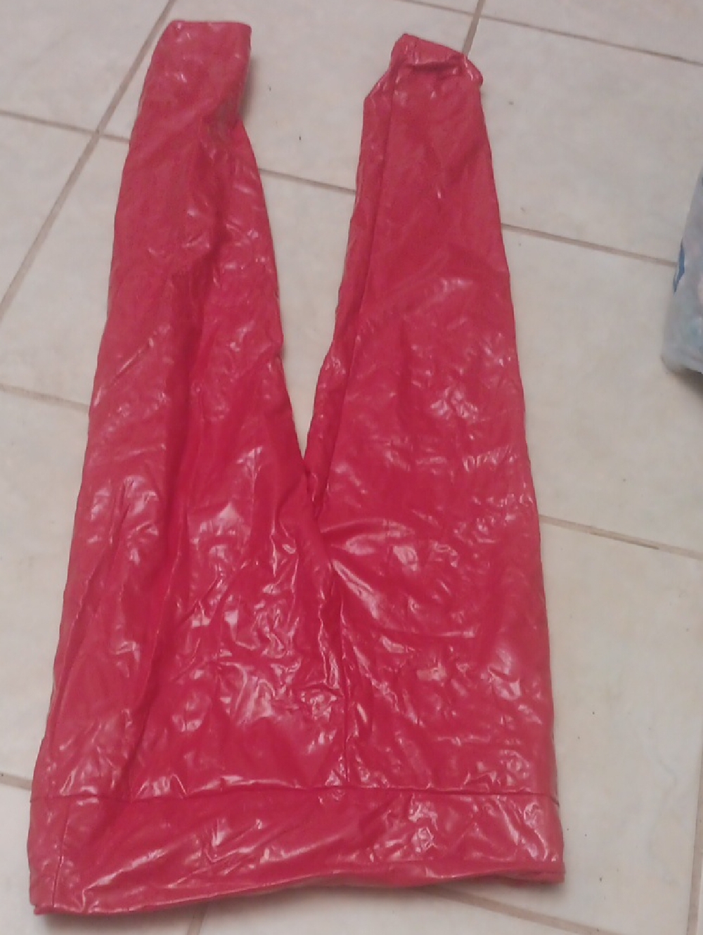 SHEIN Red Latex Like Leggings In Xlarge